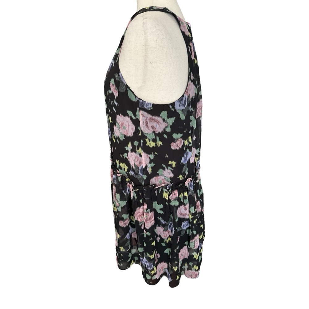 Likely Black Floral Print Chiffon Ruffled Dress Size 2 - Picture 4 of 10